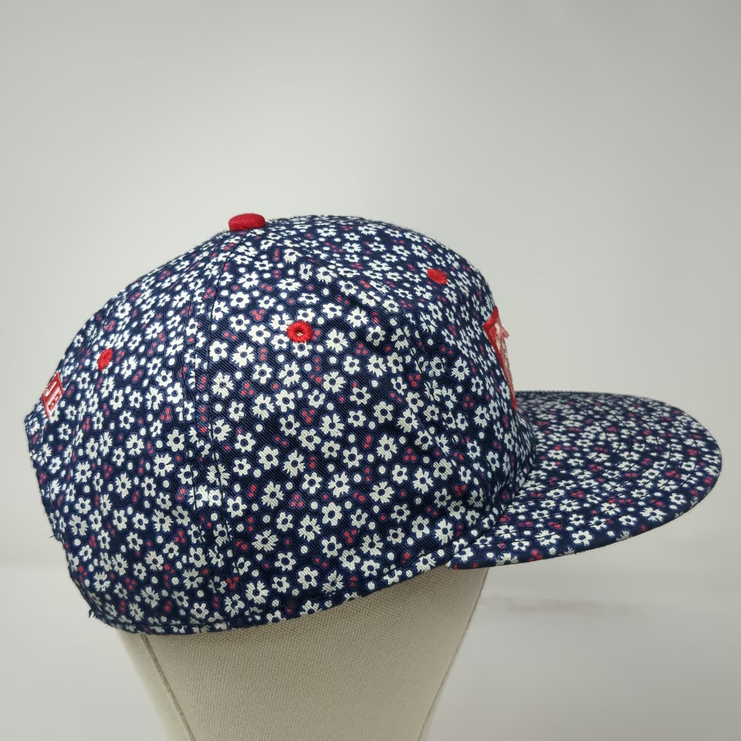 Justin Bieber Snapback Blue White Red OS Floral Swaggy Print Patch Logo Hat