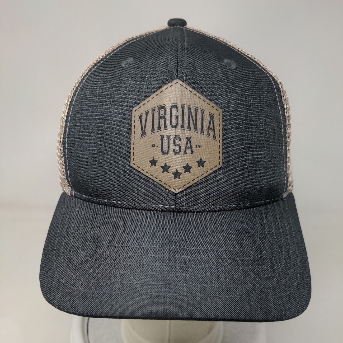 Virginia USA Snapback Mesh Back Trucker Hat Gray One Size Colorblock