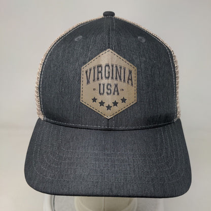 Virginia USA Snapback Mesh Back Trucker Hat Gray One Size Colorblock