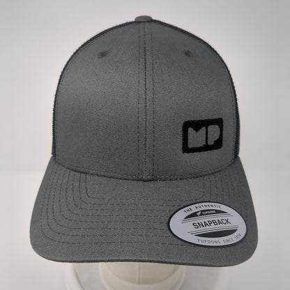 The Classics Yupoong Snapback Mesh Back Trucker Hat Gray One Size Logo