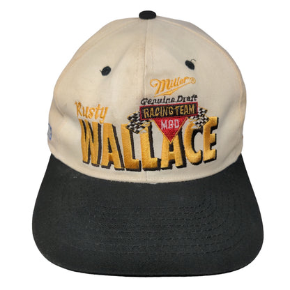Rusty Wallace Men's Snapback Hat Tan OSFA Embroidered #2 Miller Draft Team