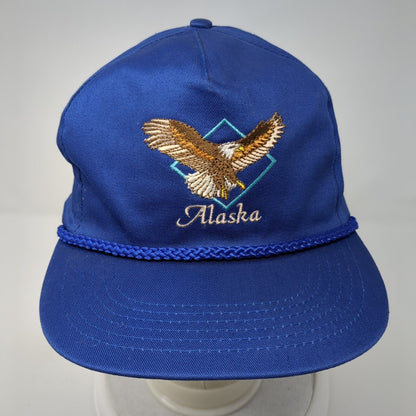 Alaska American Eagle Snapback Hat Blue One Size Adjustable Rope Arctic Circle