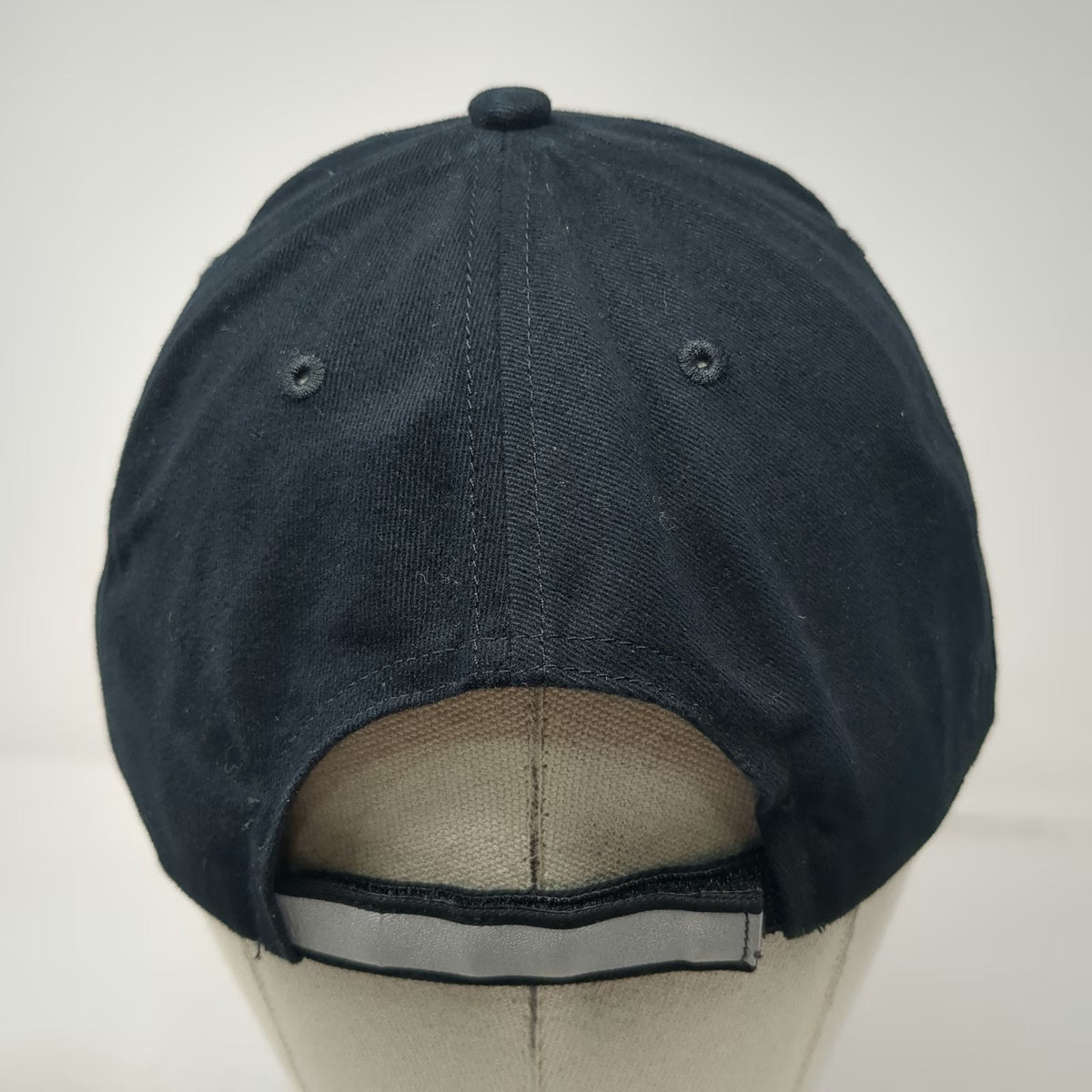 Caterpillar Baseball Cap Black OSFM Metal Logo Plate Reflective Strapback Hat