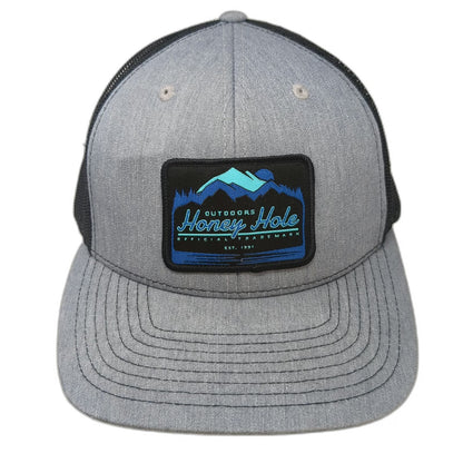 Richardson Trucker Hat Gray One Size Mesh Snapback Outdoors Honey Hole Mountain