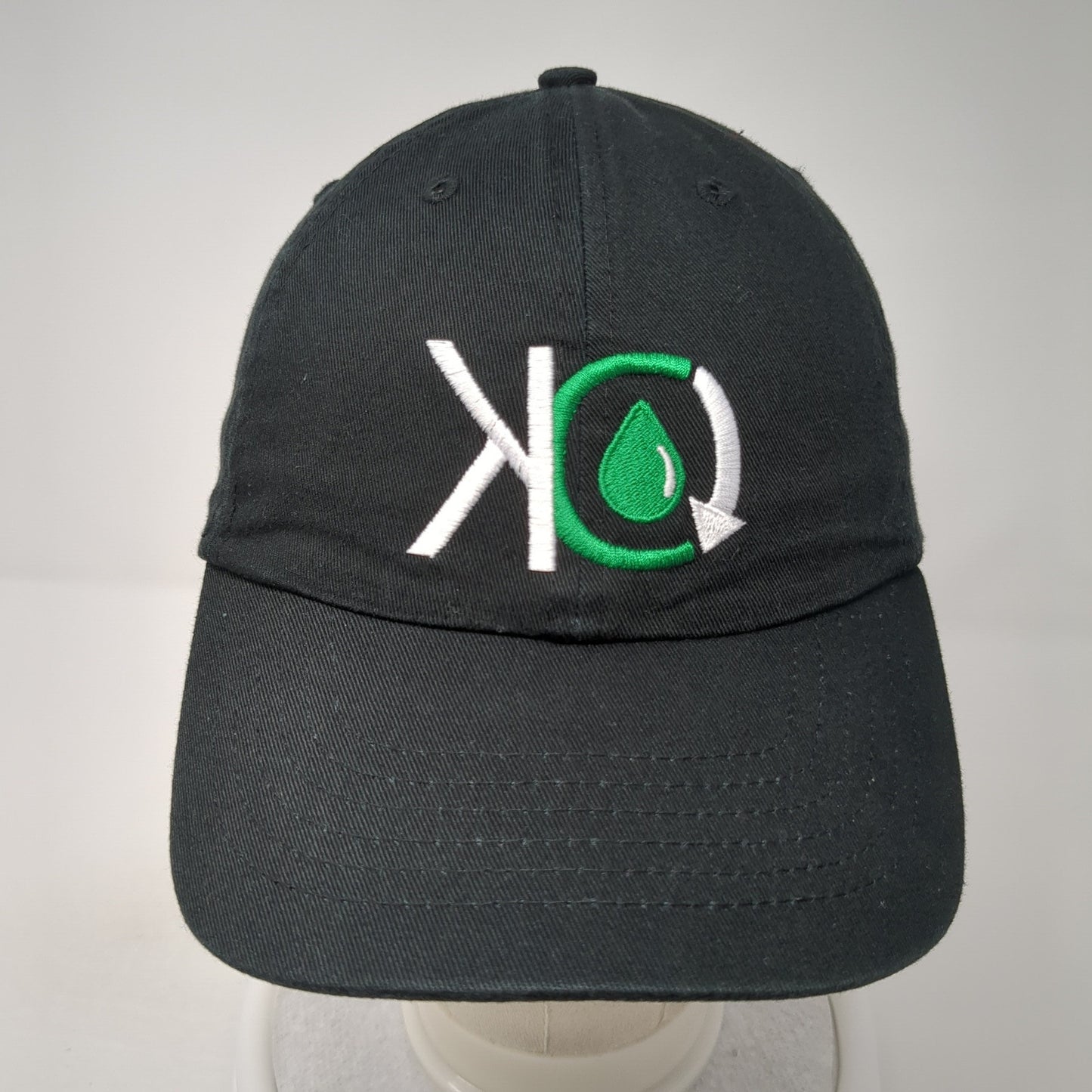 KCINOW.com Slideback Hat Black Embroidered Logo 100% Cotton Adjustable
