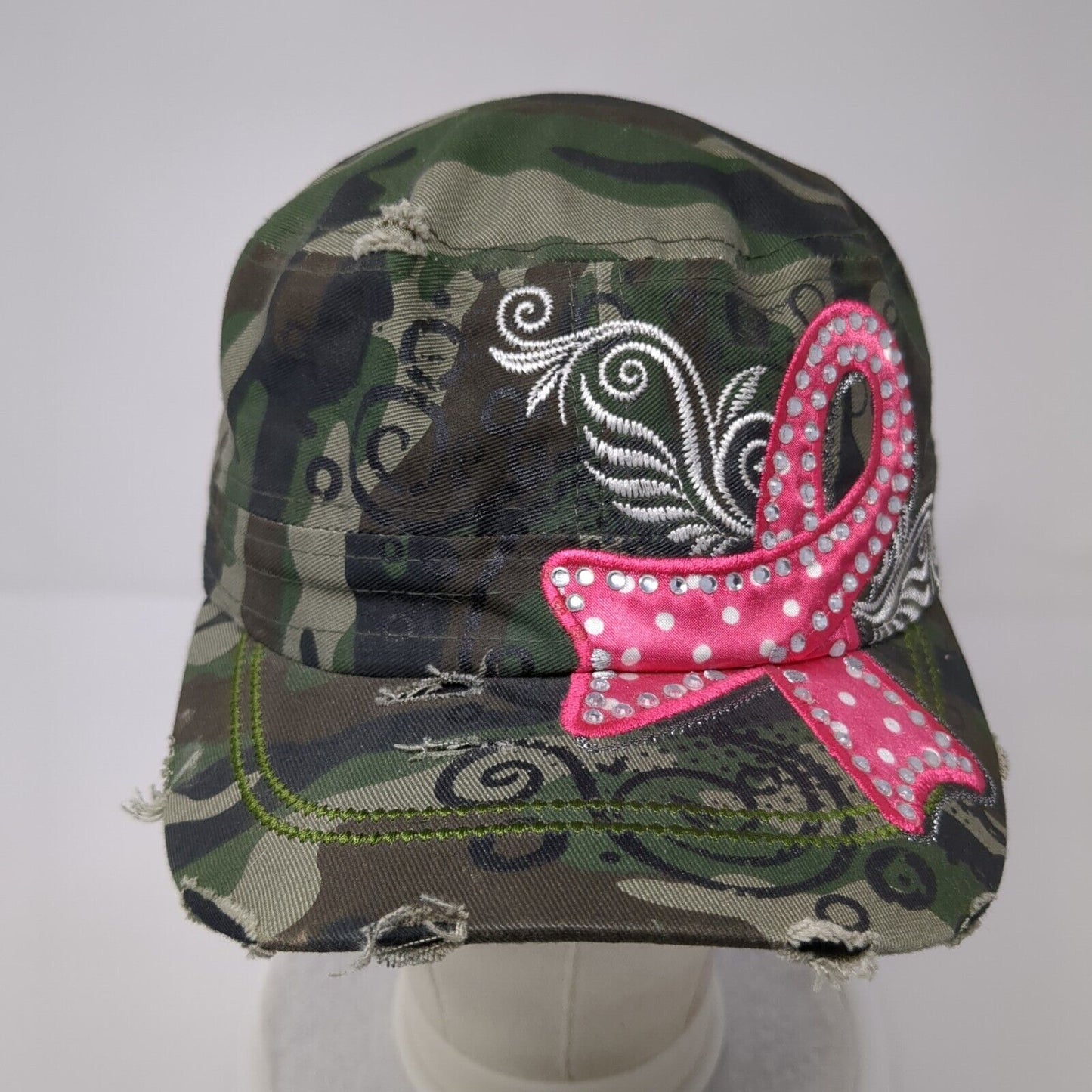 Leader Loga Slideback Cadet Army Cap Hat Camo OSFA Pink Bow Bling