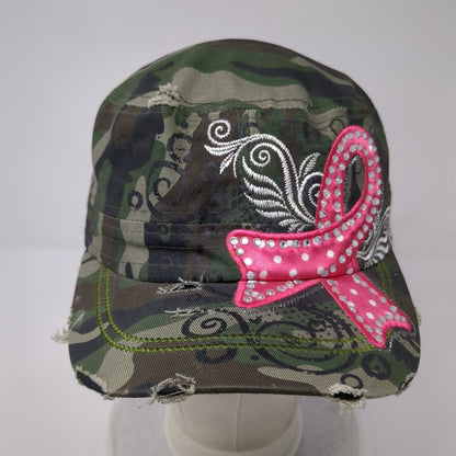 Leader Loga Slideback Cadet Army Cap Hat Camo OSFA Pink Bow Bling
