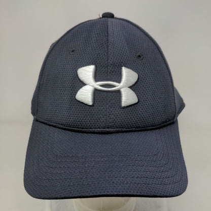 Under Armour Fitted Hat Blue One Size Embroidered Vent Holes 6 Panel