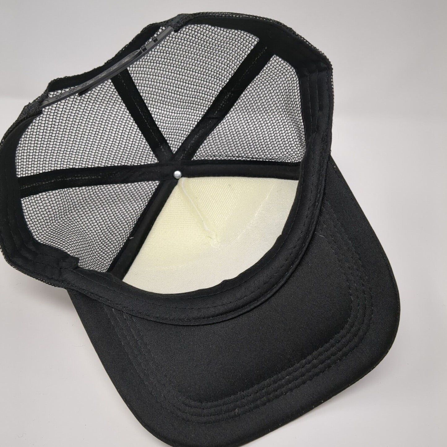 Smiley Flowers Snapback Trucker Hat Black OSFA Mesh Back Adjustable