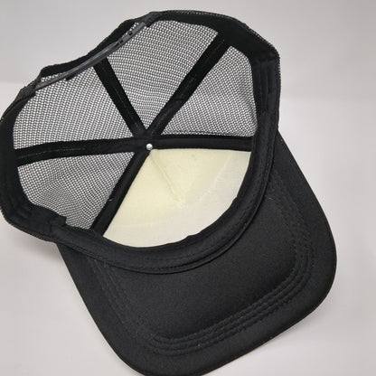 Smiley Flowers Snapback Trucker Hat Black OSFA Mesh Back Adjustable