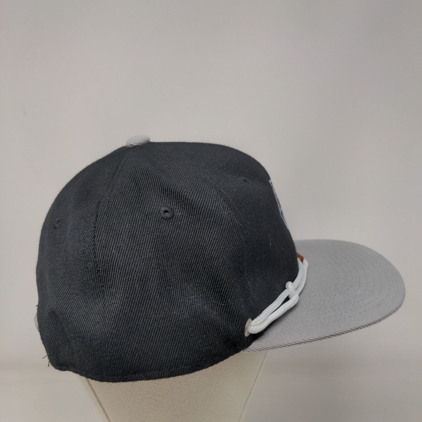 Heart Snapback Hat Black One Size Adjustable Embroidered Rope Lace 6 Panel Crown