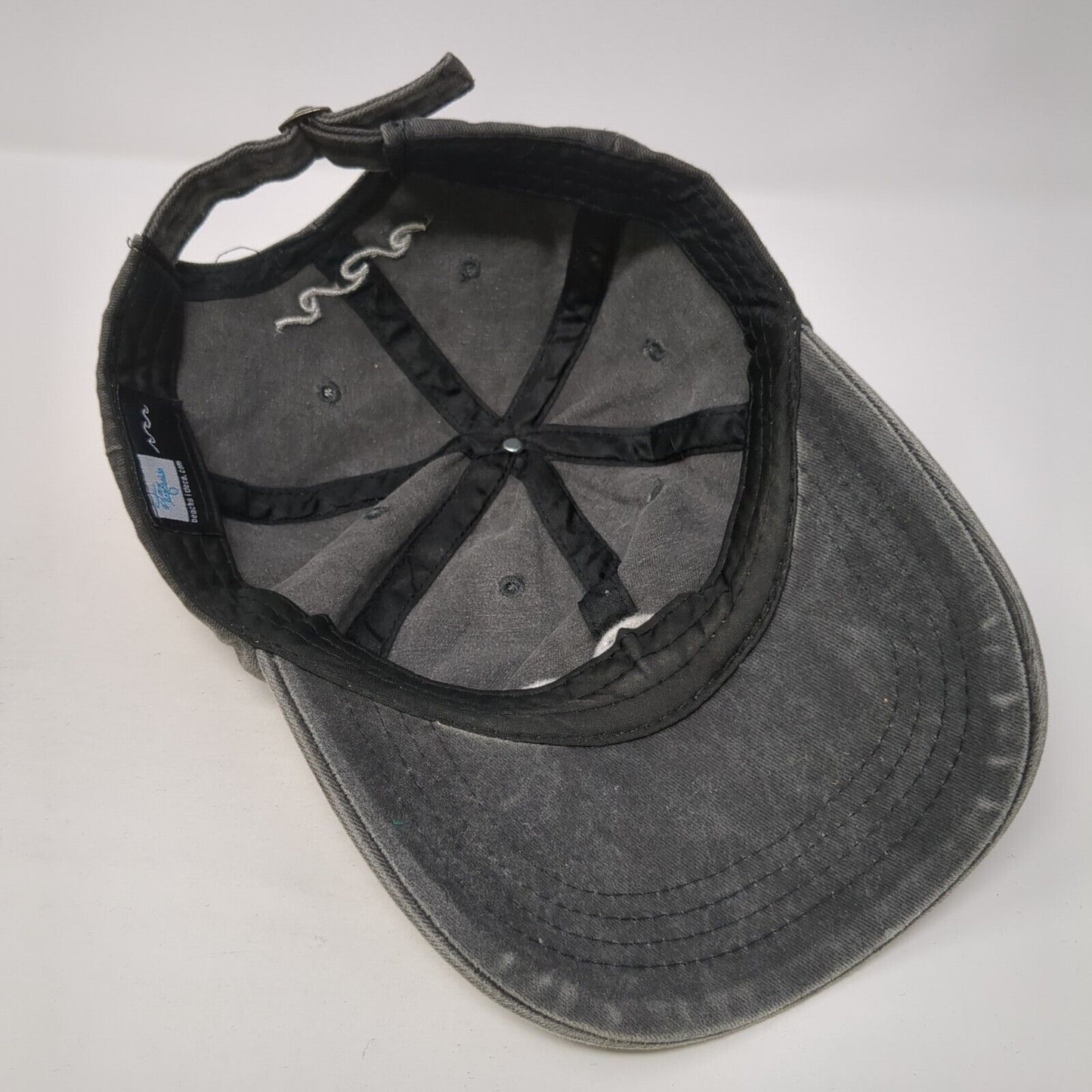 Ocean Wave Slideback Hat Gray One Size Adjustable Embroidered Star Beachside