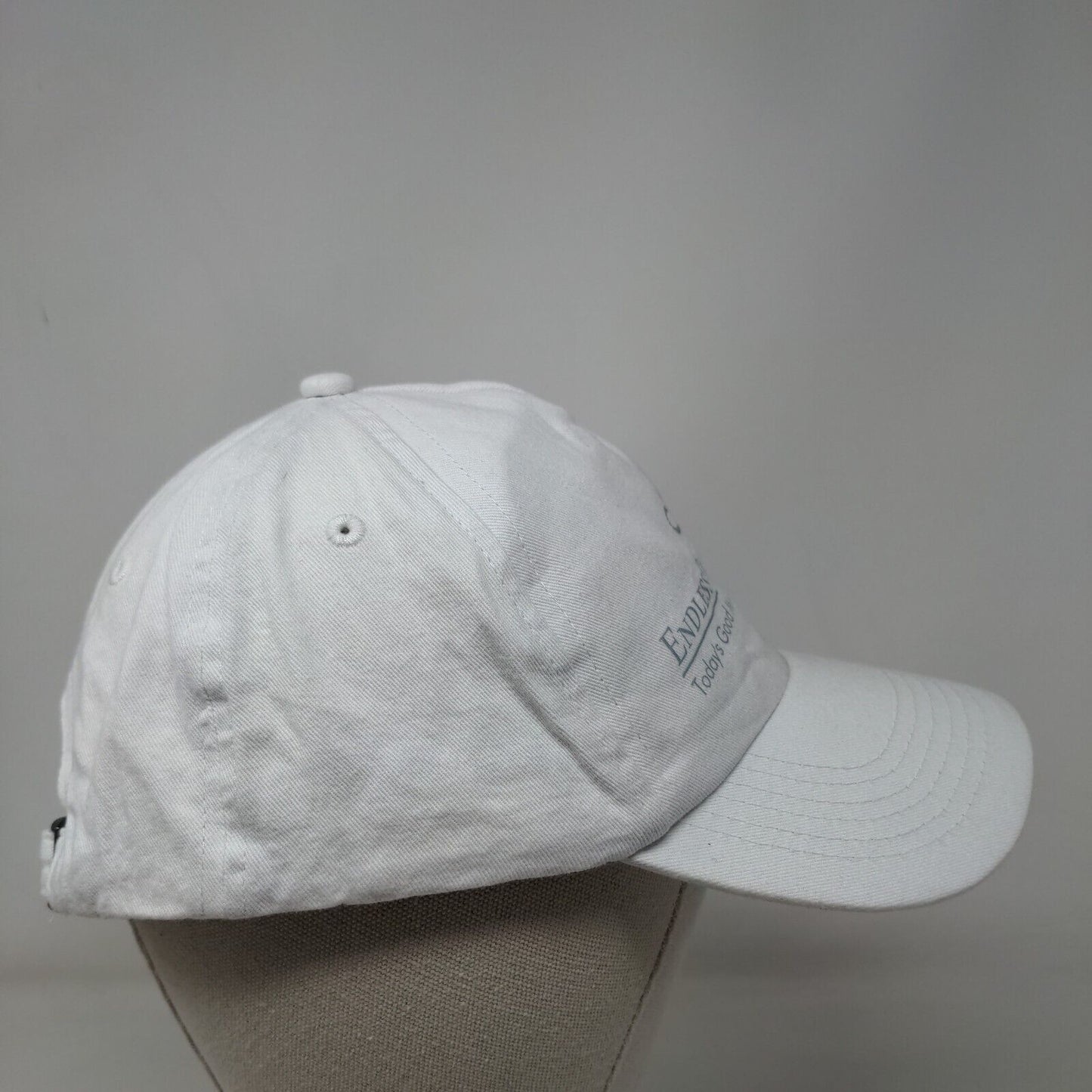 Endless Blessing Yoga Slideback Hat White One Size Adjustable Vented Holes