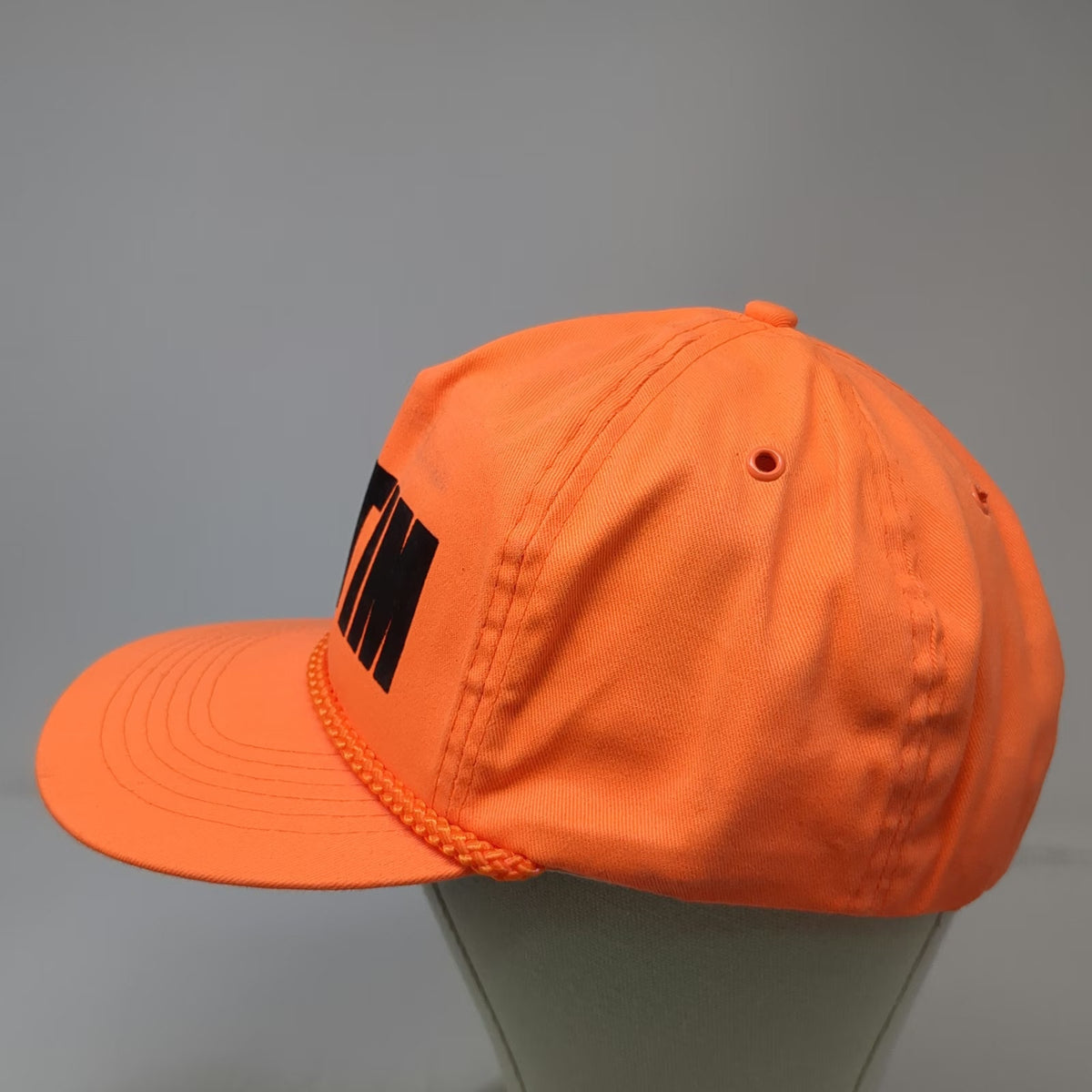 San Sun 5 Panel Orange Hat Victim Rope Green Underbrim Slideback Vintage