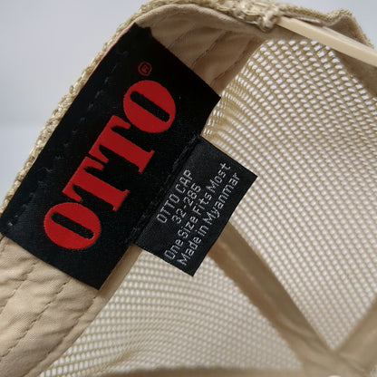 Otto Trucker Hat Beige Blue One Size Alexander Cowboy Association Snapback Mesh