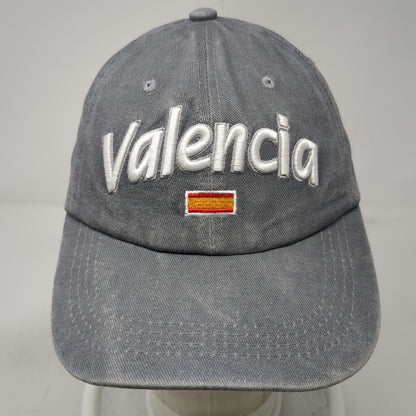 Gray One Size Baseball Cap Valencia Spain Flag Slideback Cotton Embroidery hat