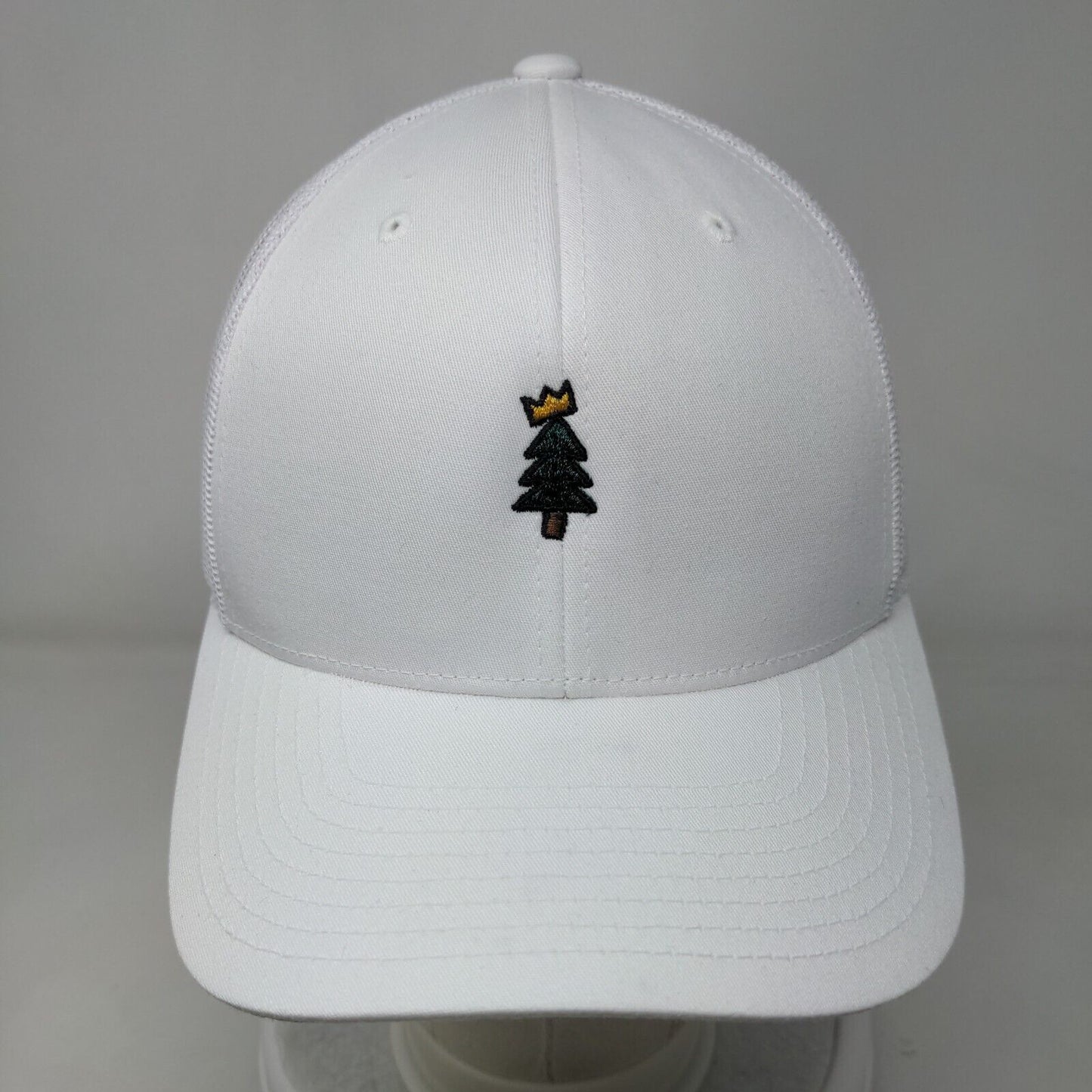 Christmas Tree Snapback Mesh Back Trucker Hat White One Size Yupoong