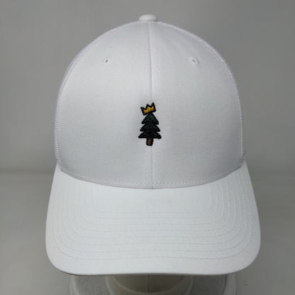 Christmas Tree Snapback Mesh Back Trucker Hat White One Size Yupoong