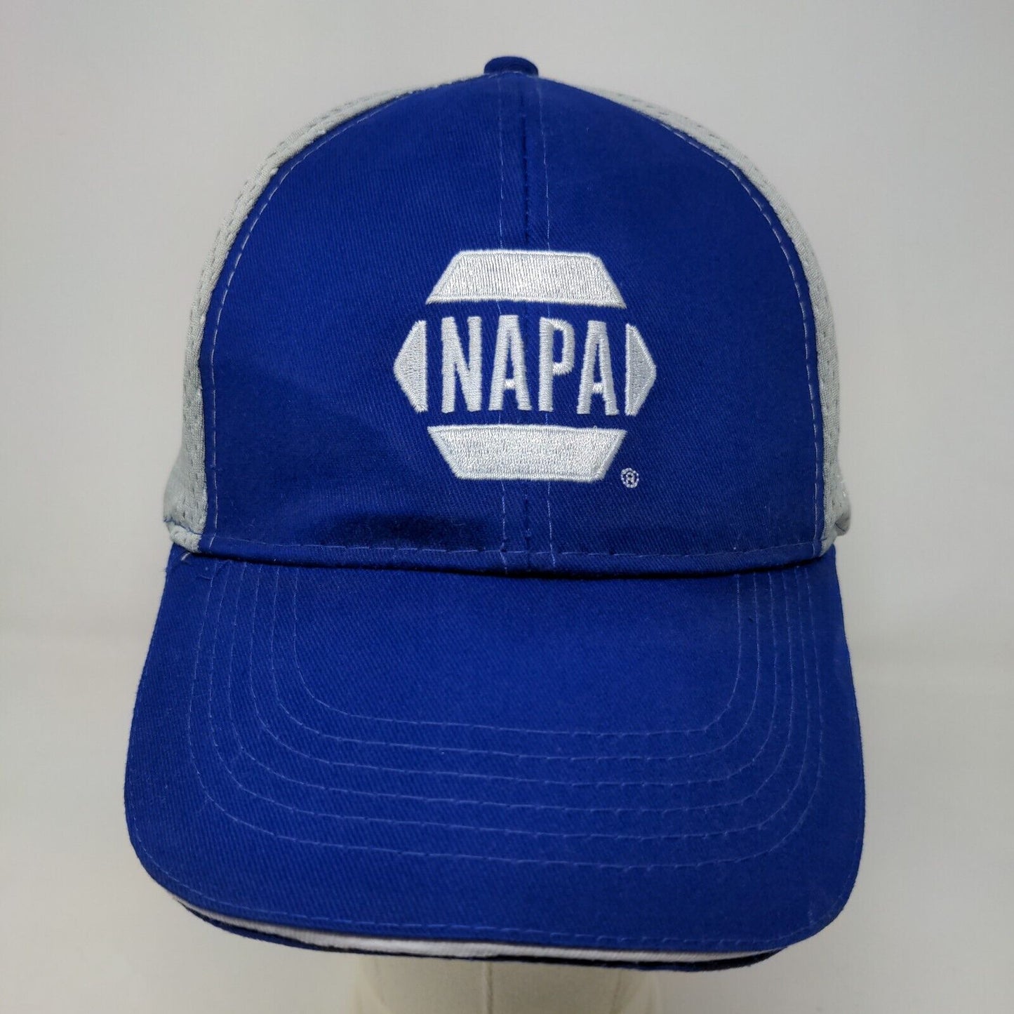 NAPA Auto Parts Men's Strapback Mesh Back Hat Blue Gray Intrepid Fallen Heroes