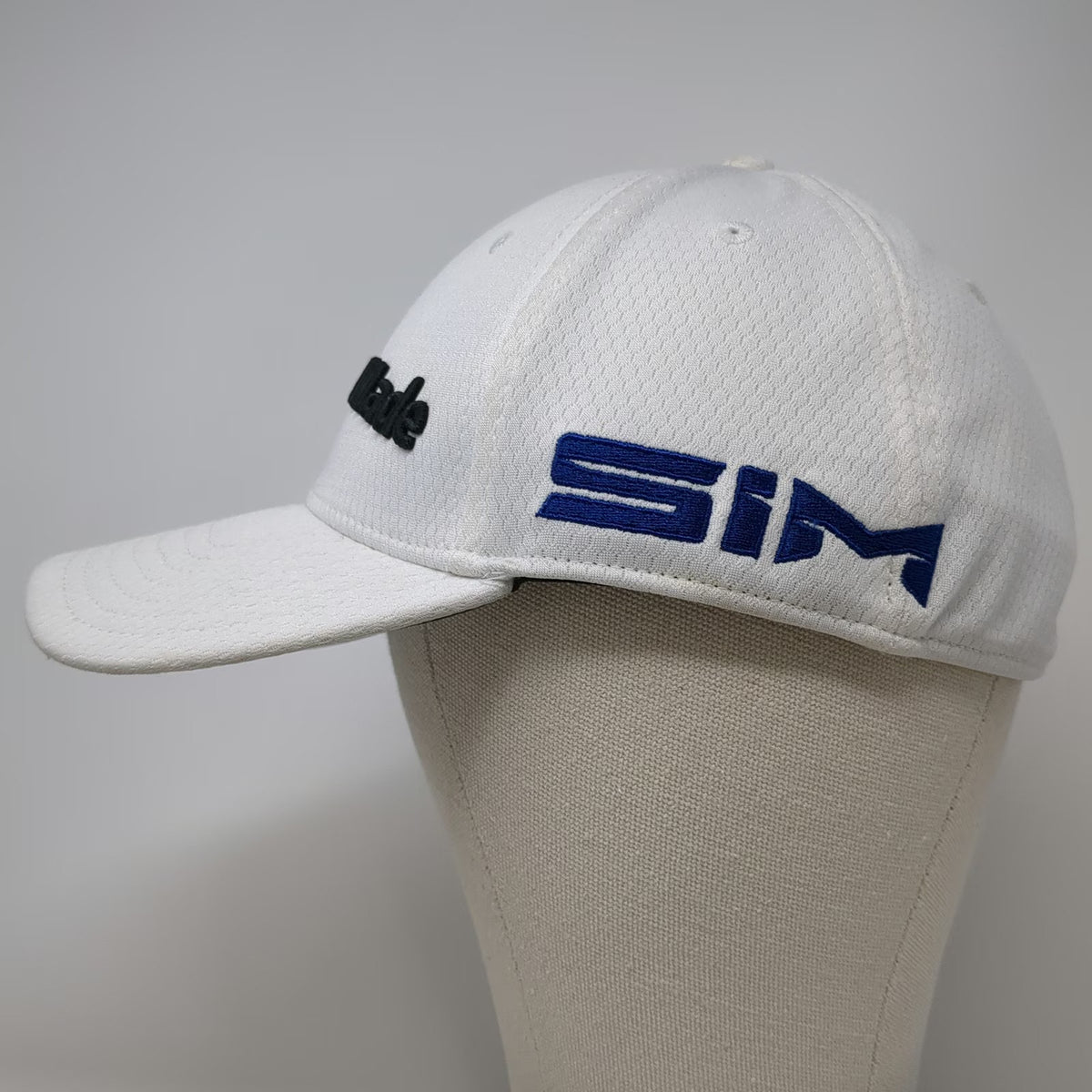 TaylorMade Baseball Cap White XL SIM TP5 A-Flex Stretch Fit Golf Performance Hat