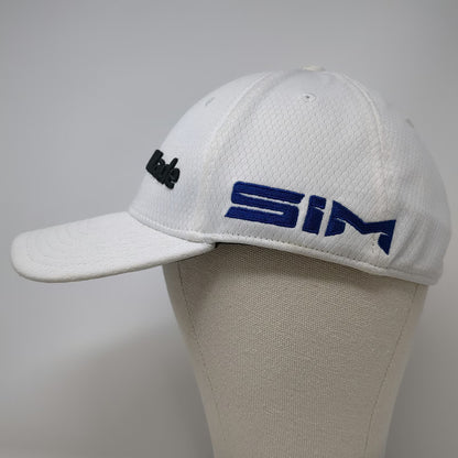 TaylorMade Baseball Cap White XL SIM TP5 A-Flex Stretch Fit Golf Performance Hat