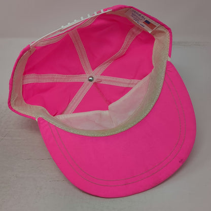 Tomkin 5 Panel Pink Hat Rope Snapback Green Cat Power Graphic USA Nylon Vintage