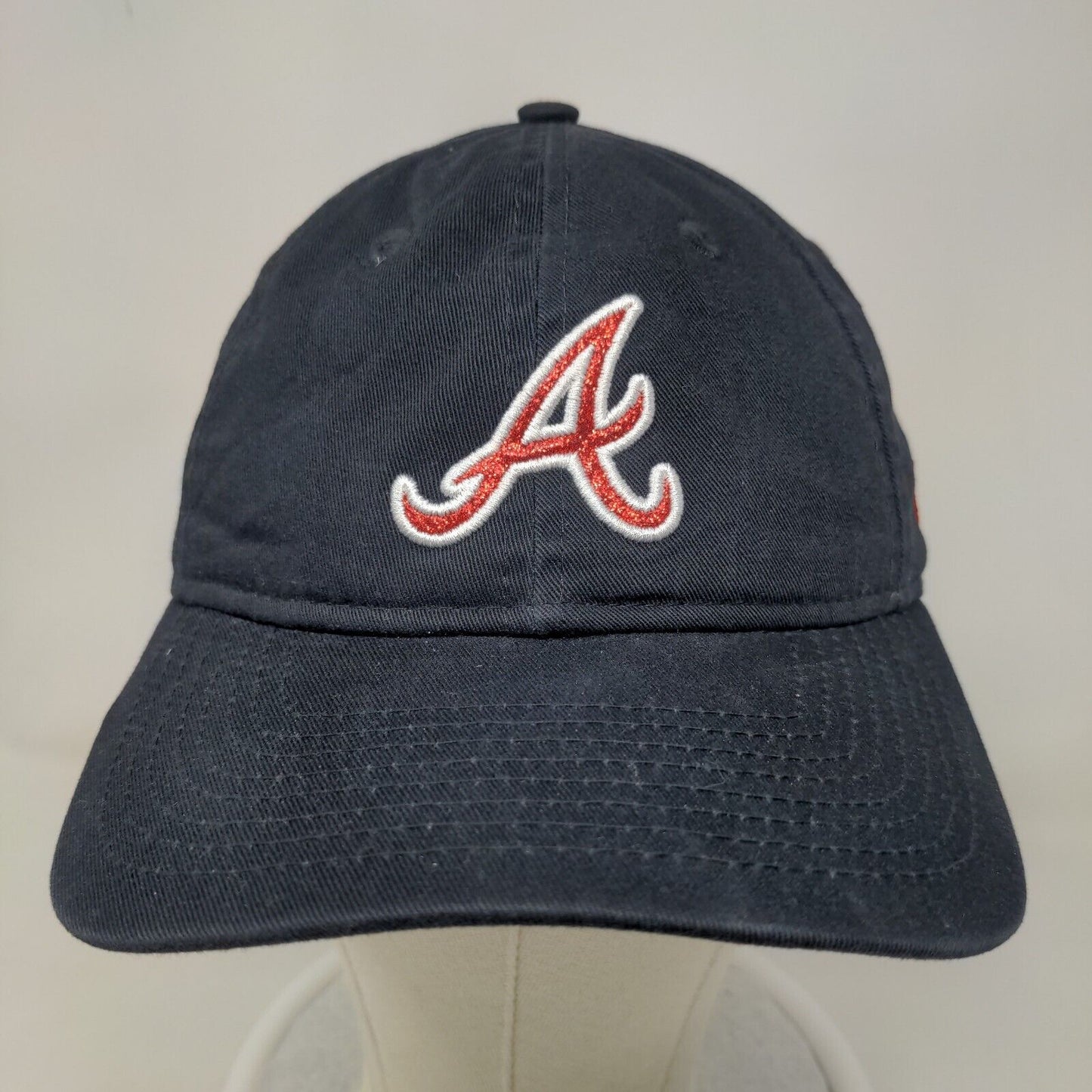 New Era 9 Twenty Women's Slideback Hat Blue Embroidered Atlanta Braves Logo