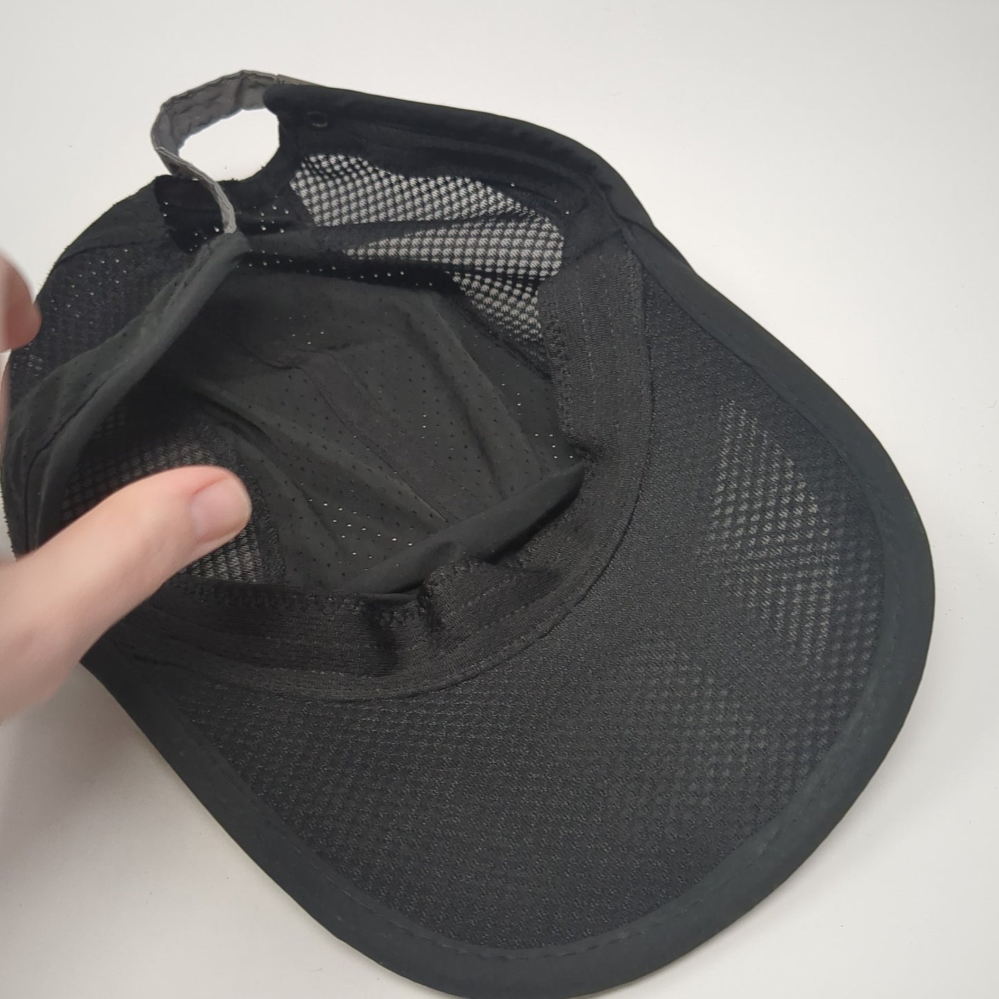 Unbranded Slideback 5 Panel Cap Black One Size Adjustable Breathable Blank