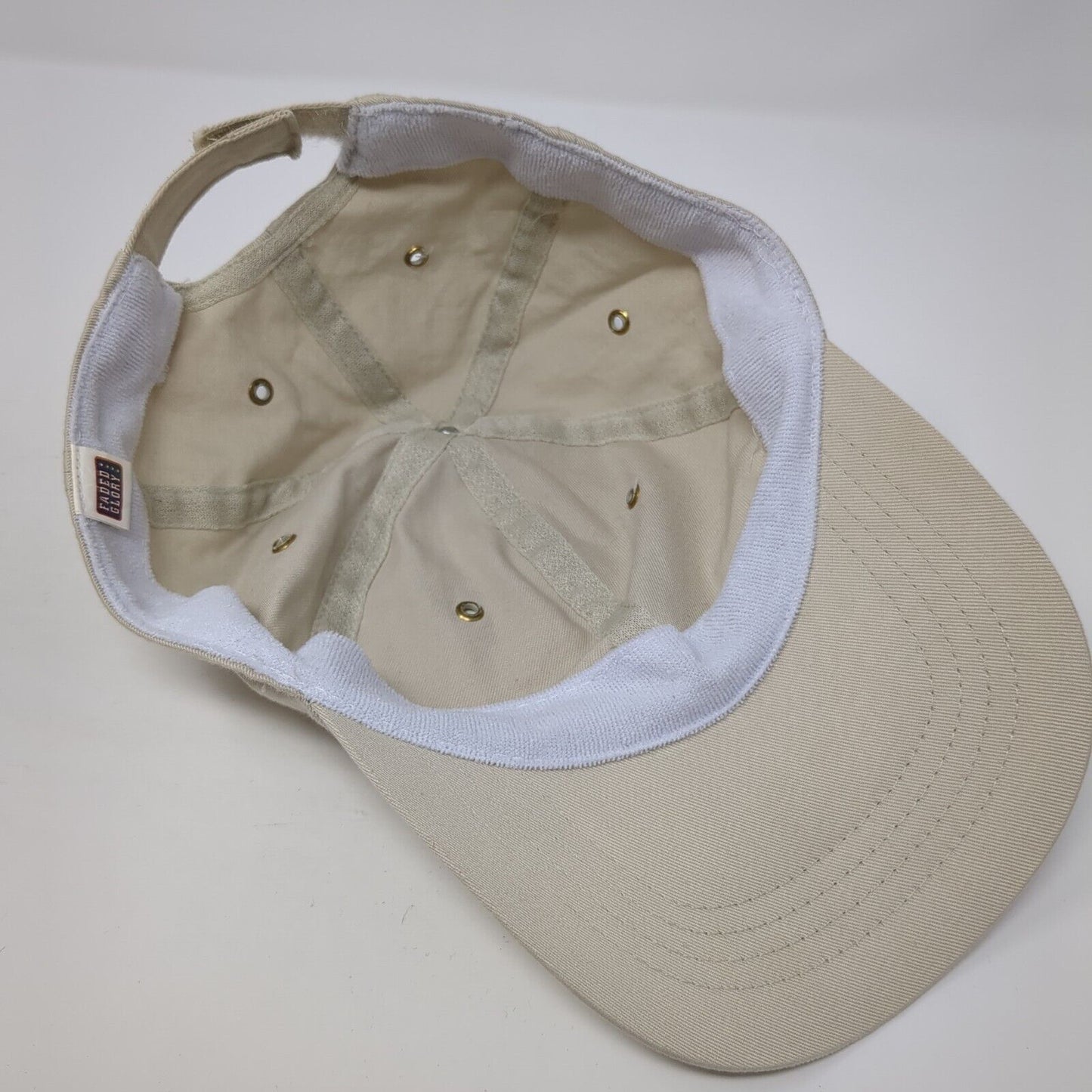 Faded Glory Strapback Hat Tan One Size Adjustable Blank Vent Holes