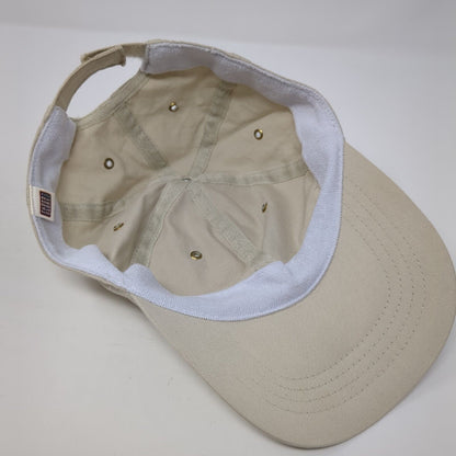 Faded Glory Strapback Hat Tan One Size Adjustable Blank Vent Holes