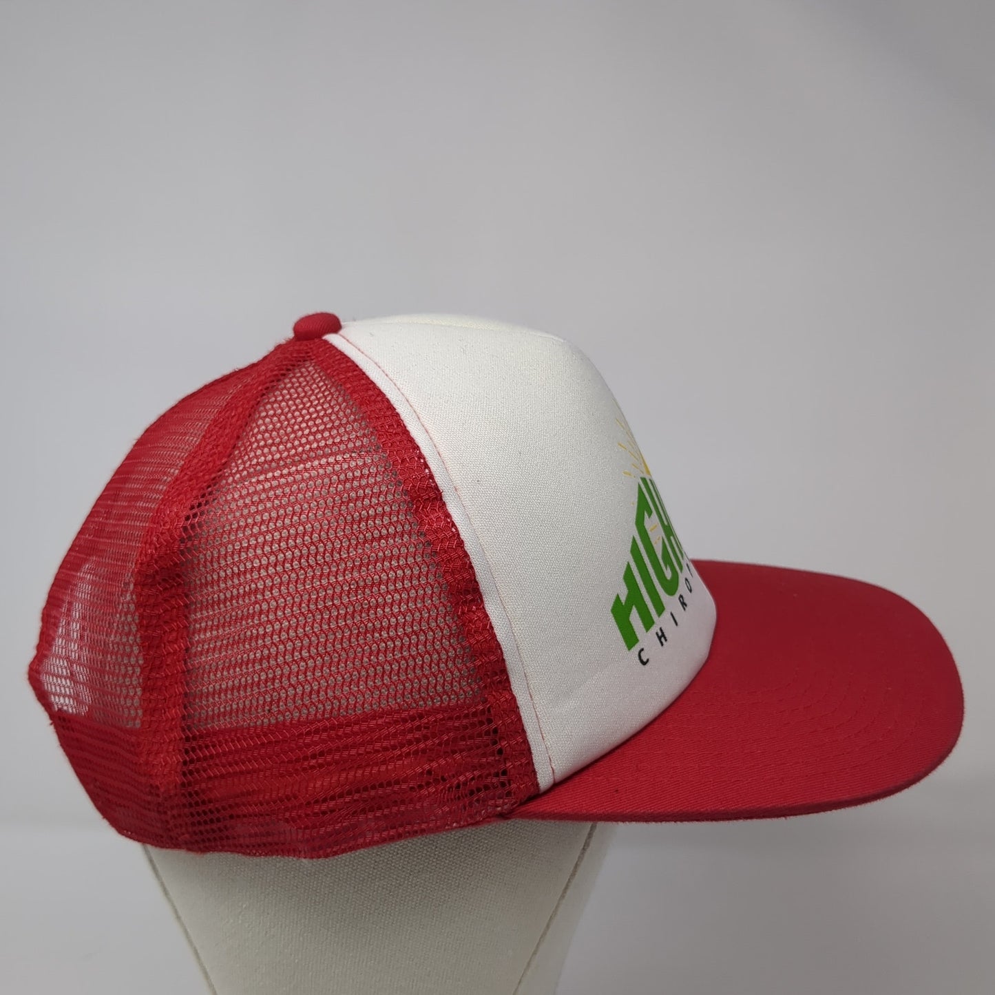 Highland Chiropractic Snapback Mesh Back Trucker Hat Red One Size Adjustable