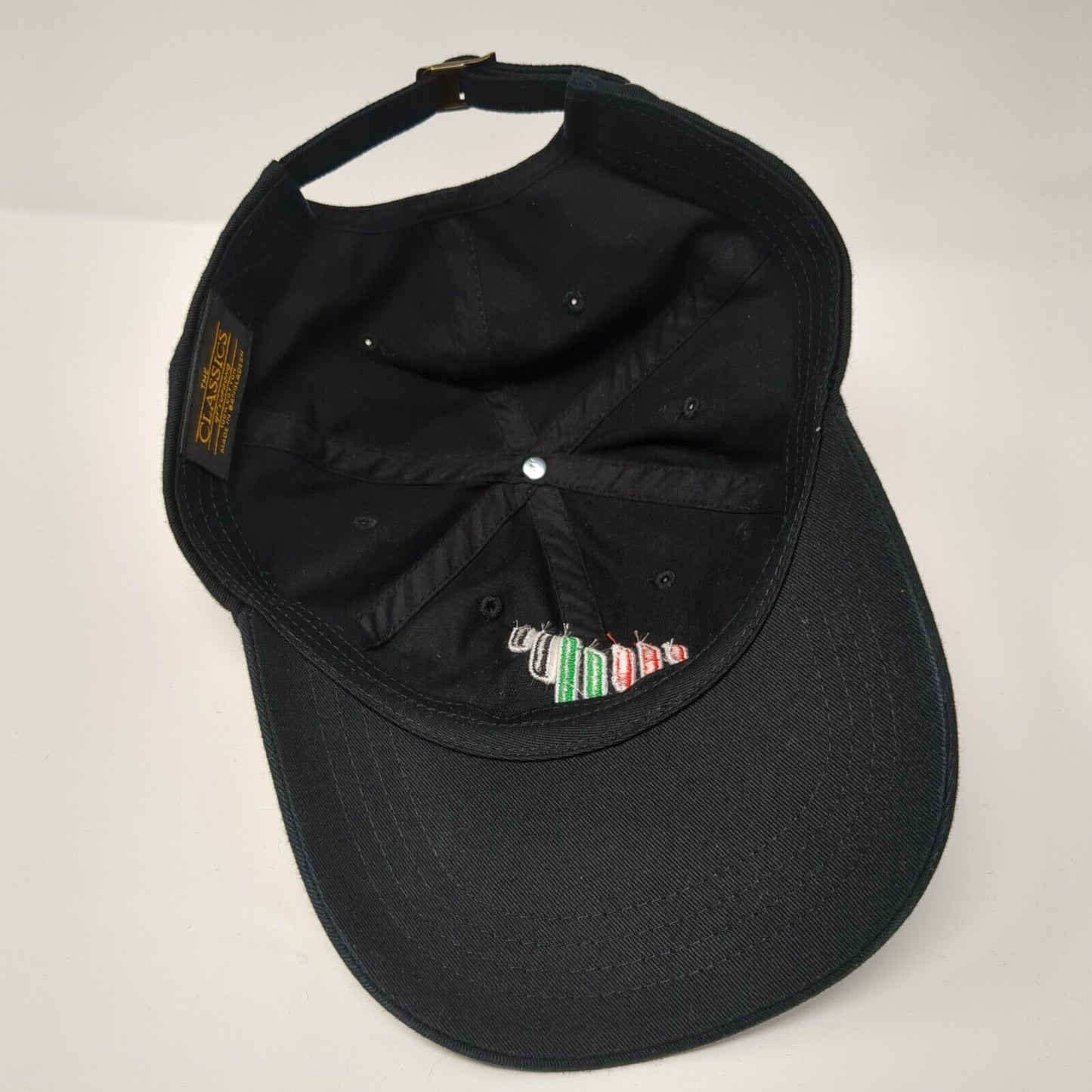 The Emirates Slideback Hat Black OSFA Adjustable Embroidered Yupoong