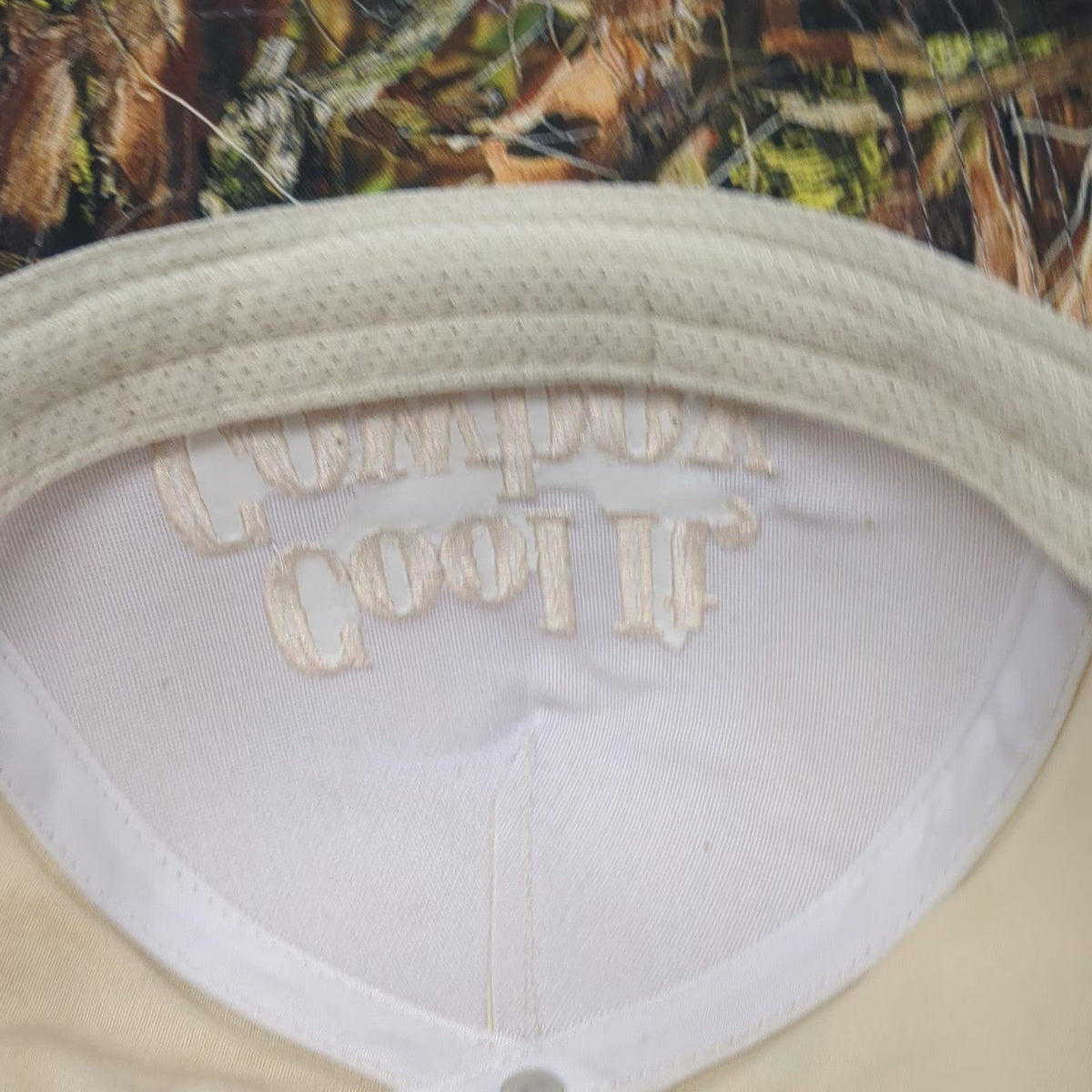 David and Young 5 Panel Beige Camo OSFM Cool It Cowboy Snapback Flat Brim Hat