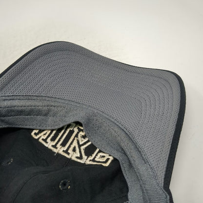 Nike Baseball Cap Black One Size Strapback Gold Embroidered Collegiate Logo Hat