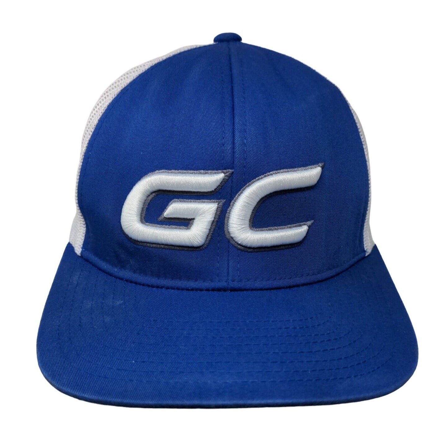 GC Snapback Mesh Back Trucker Hat Blue One Size Embroidered Colorblock