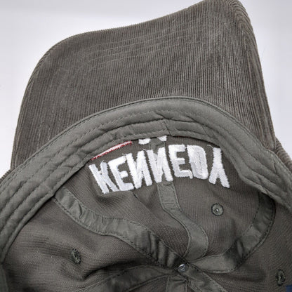 Kennedy 24 Slideback Hat Gray OSFA Adjustable Embroidered Corduroy Cotton