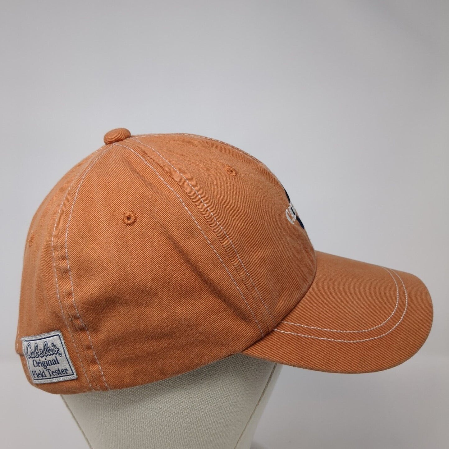 Cabela's Slideback Hat Orange One Size Adjustable Embroidered Patch