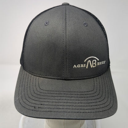 Richardson Trucker Hat Gray One Size Snapback Mesh Agri Beef Logo Structured