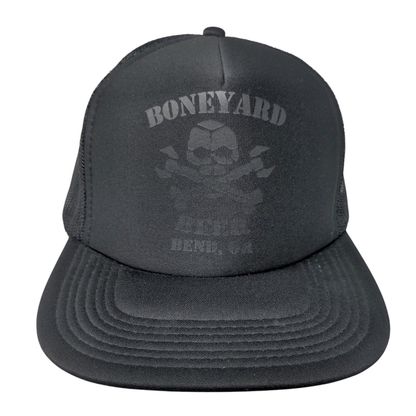 Boneyard Beer Bend OR Snapback Trucker Hat Black OSFM Adjustable Mesh Back Otto