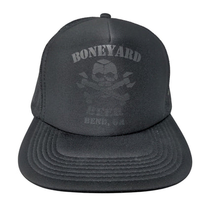 Boneyard Beer Bend OR Snapback Trucker Hat Black OSFM Adjustable Mesh Back Otto