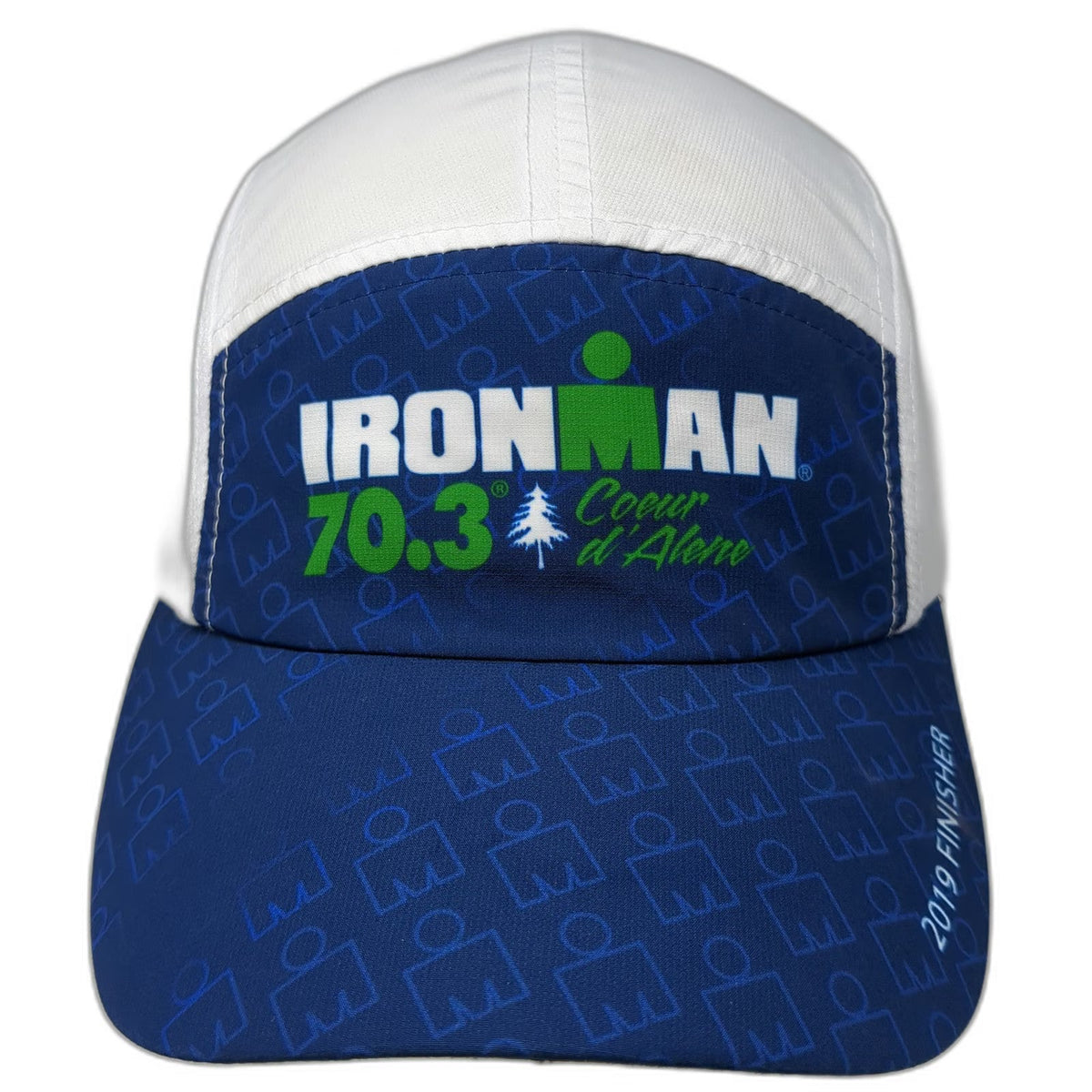 Boco Gear 5 Panel White Blue One Size Ironman 70.3 Coeur d'Alene Finisher Hat