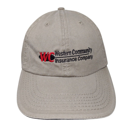 Western Community Strapback Hat Tan One Size Adjustable 6 Panel Port & Company