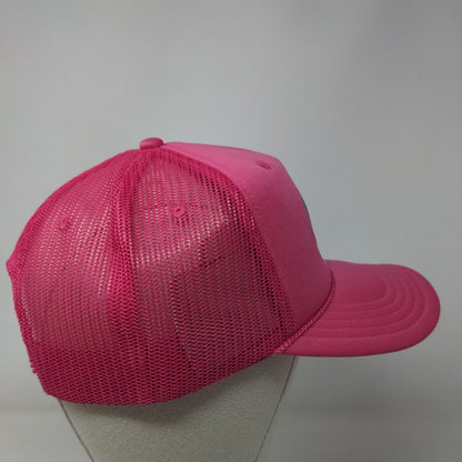 Sea World Snapback Mesh Back Rope Trucker Hat Pink One Size Embroidered