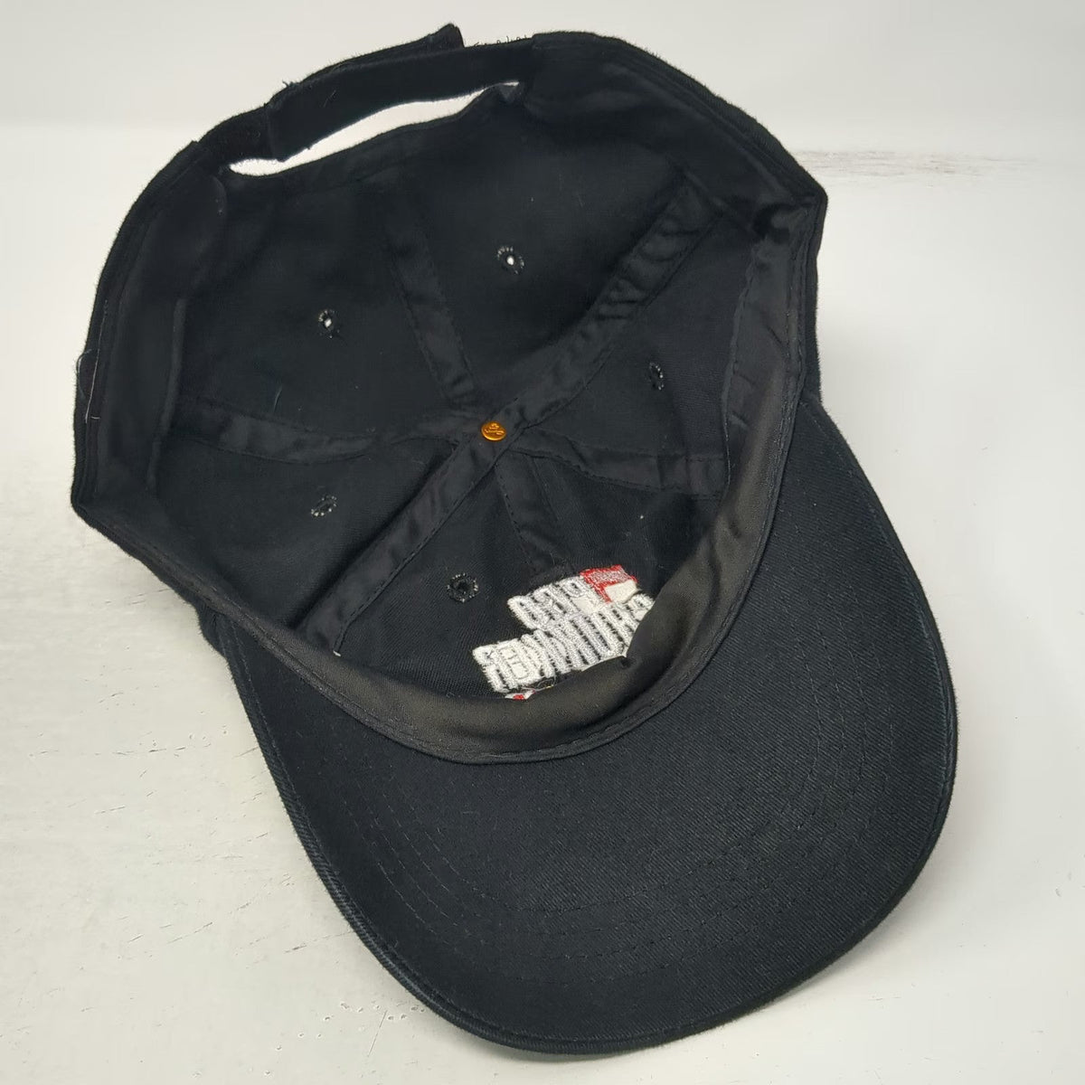 Baseball Cap Black One Size Strapback Pro Chukker Gold Cup UV Hat Embroidered