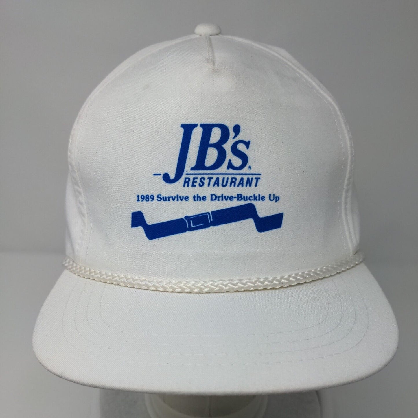 JB's Restaurant Snapback Rope Hat White OSFA Adjustable Xpres Caps
