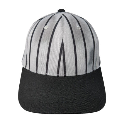 Unbranded Slideback Hat Gray One Size Adjustable Striped 6 Panel Blank