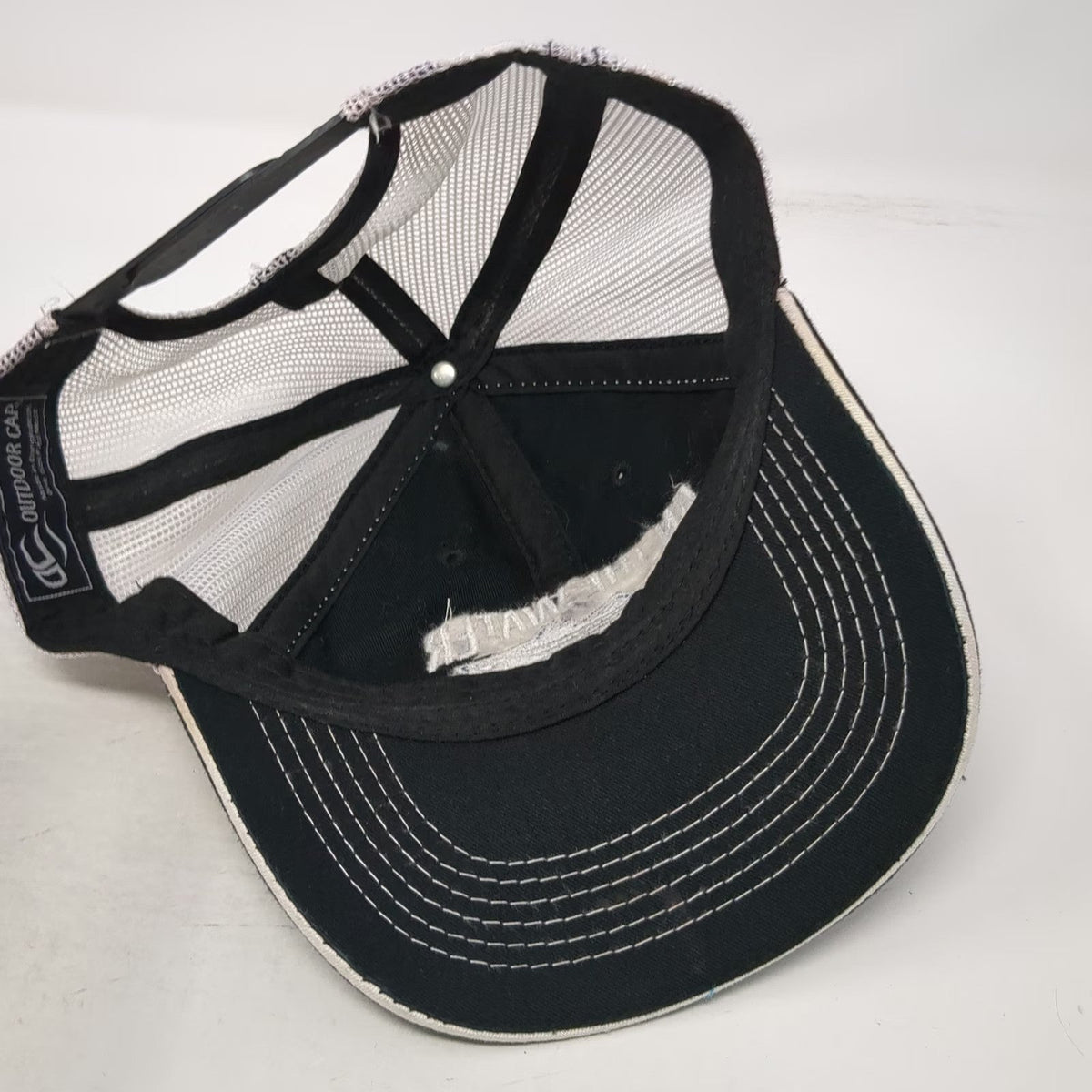 Outdoor Cap Trucker Hat Black OSFM Snapback Striped Bass On The Water Fishing
