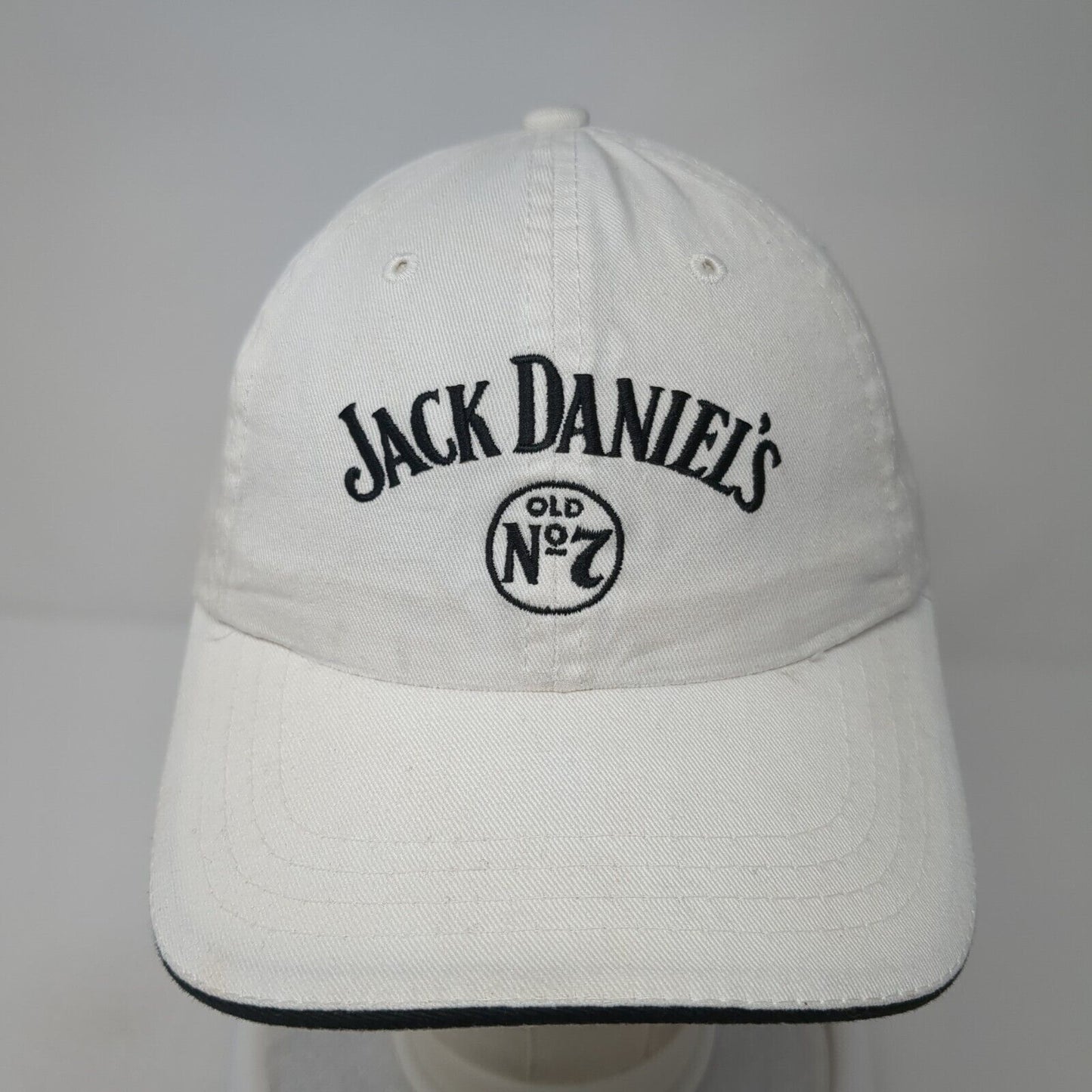Jack Daniel's Old No.7 Strapback Hat White One Size Adjustable Embroidered