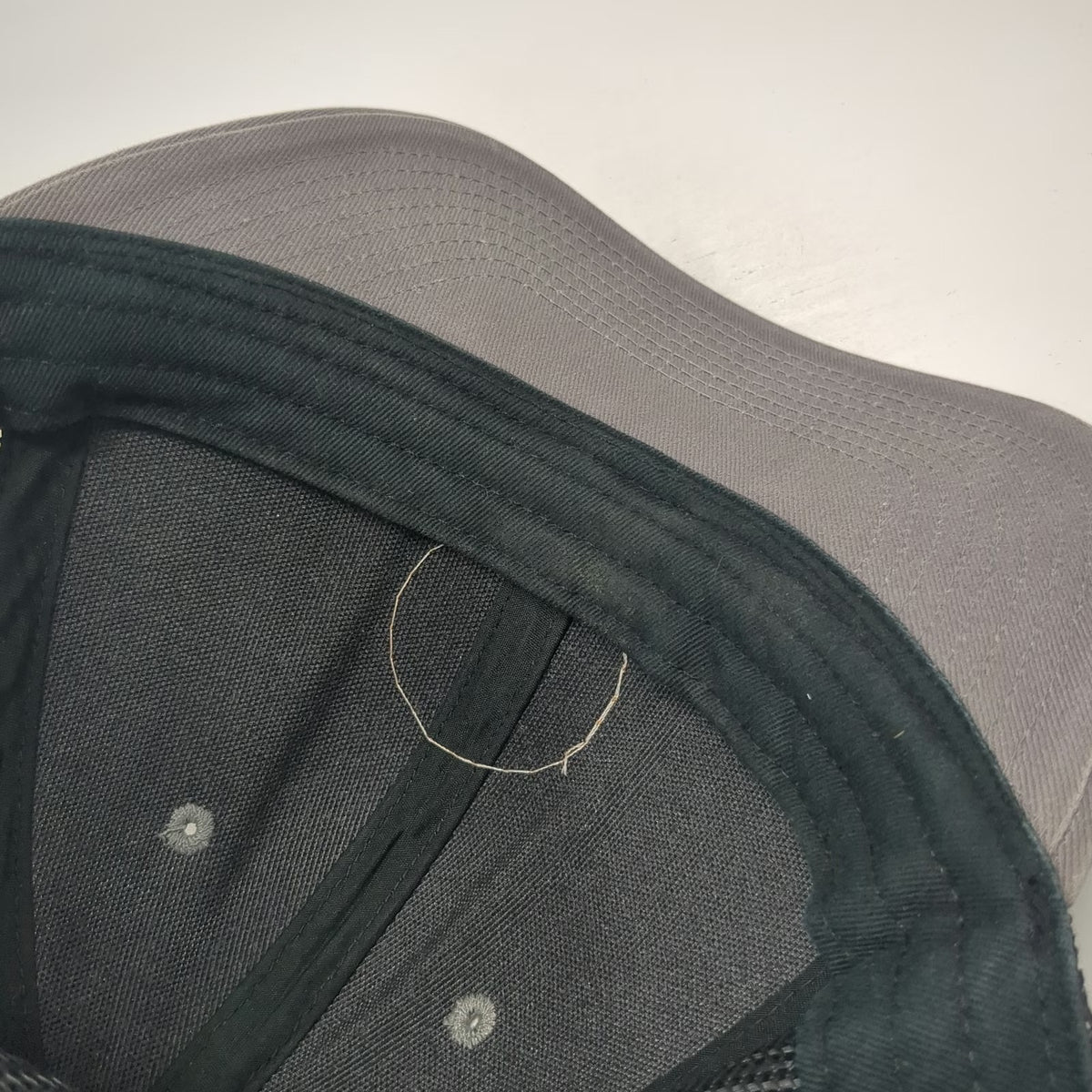 Outdoor Cap Trucker Hat Gray Black One Size Leather Patch Mesh Back Snapback