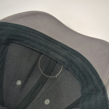 Outdoor Cap Trucker Hat Gray Black One Size Leather Patch Mesh Back Snapback